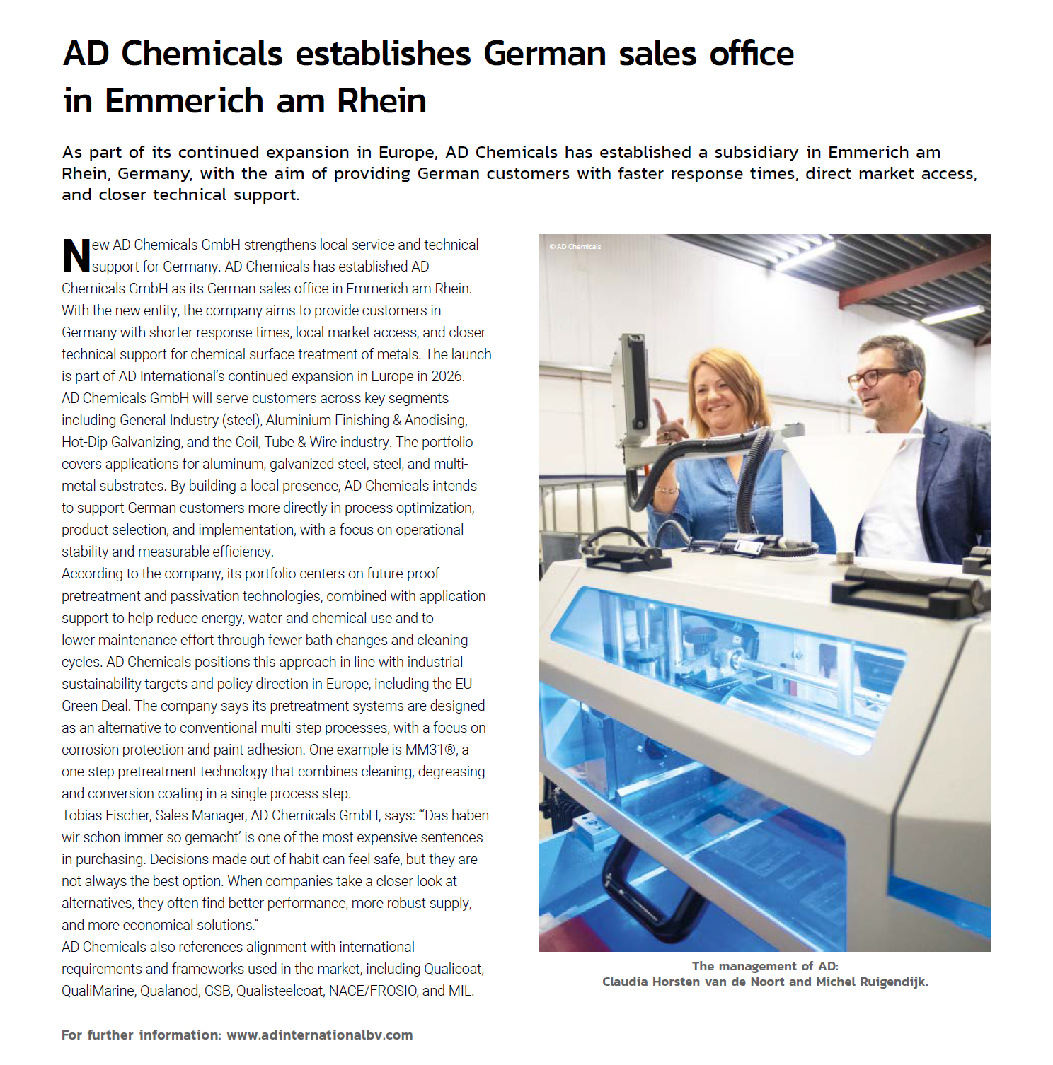 AD Chemicals GmbH Salesoffice